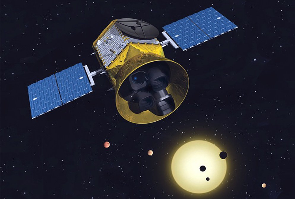 A conceptual image of the Transiting Exoplanet Survey Satellite. Image Credit: MIT